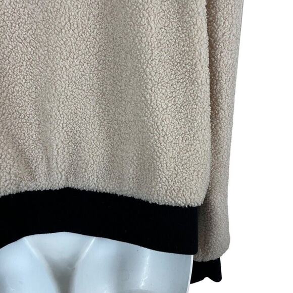 Fabletics Womens Dream Polar Fleece Teddy Ivory 1/4 Zip Jacket Sweatshirt sz L - Picture 12 of 16